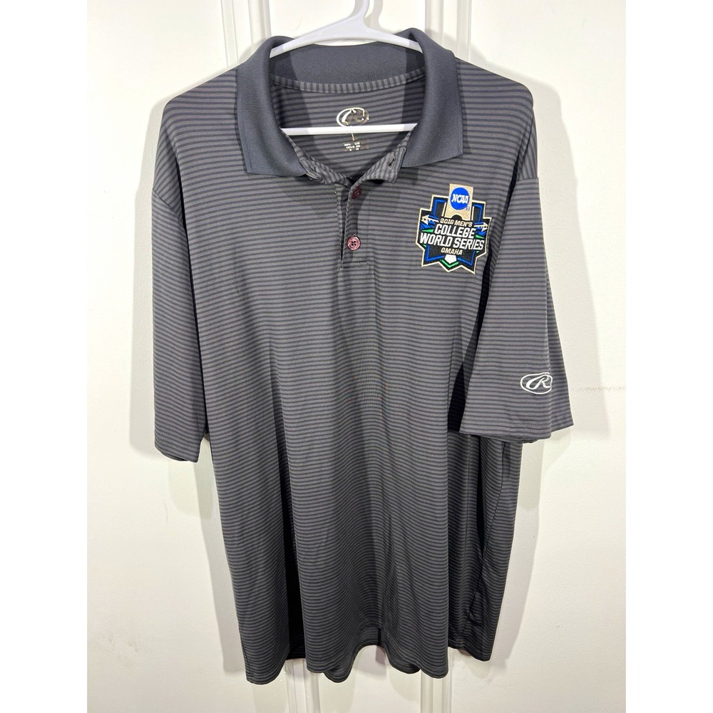 Rawlings 2016 NCAA Men's College World Series Omaha Polo Shirt Gray Mens L